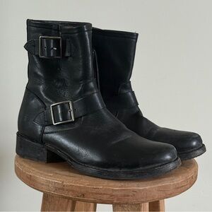 Frye Black Leather ‘Vicky Engineer’ Boots